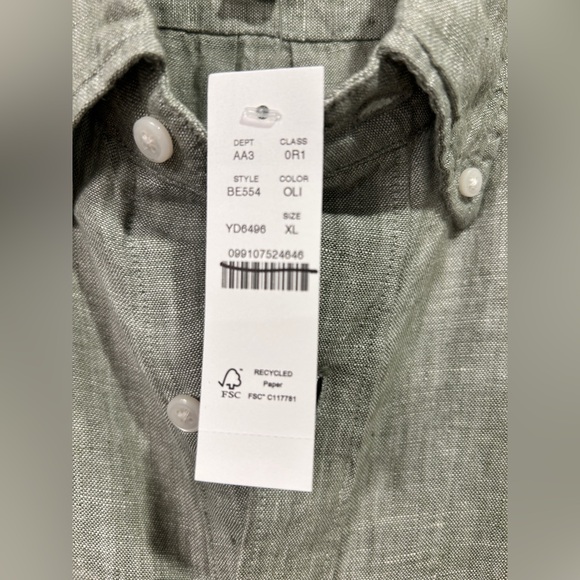 NWT / J.Crew Baird McNutt Irish linen shirt XL - Picture 4 of 9